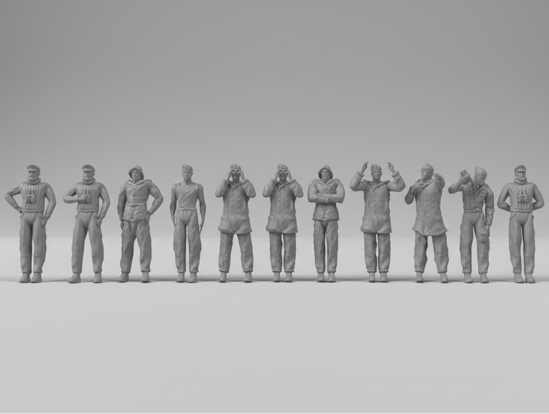 WWII -  Kriegsmarine crew 50 figurines