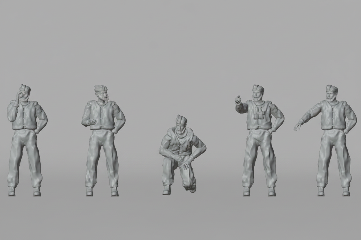 WWII - 1/144 - Kriegsmarine crew 35pcs