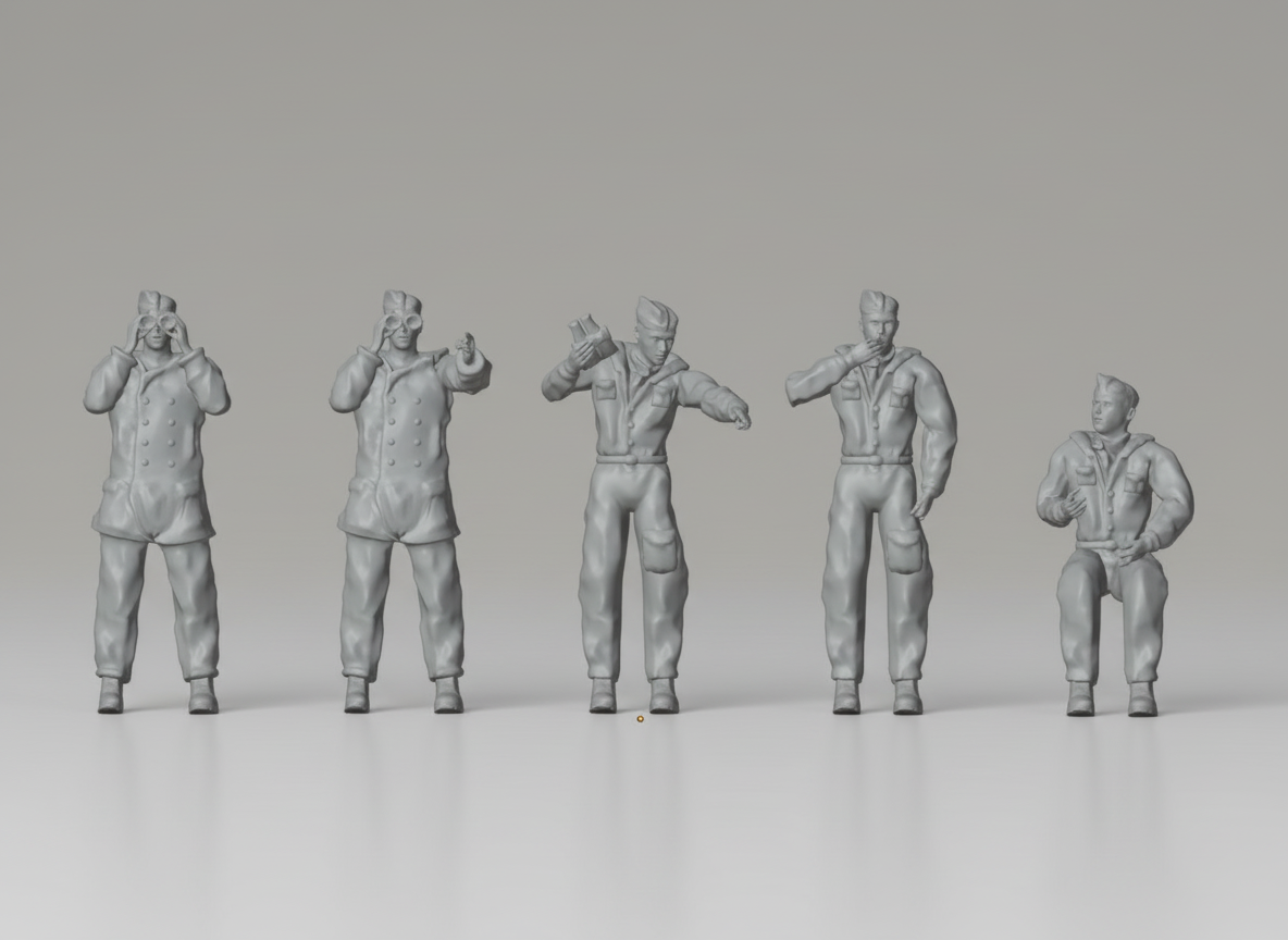 WWII - 1/144 - Kriegsmarine crew 35pcs